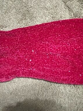 Women’s One-Shoulder Sequin Dress in Hot Pink